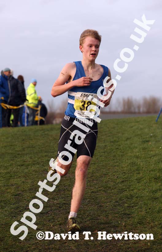 Nathan Cox (Morpeth) winner of the under-17 mens North Eastern Cross Country, Champs., Temple Park, South Shields. Photo: David T. Hewitson/Sports for All Pics
